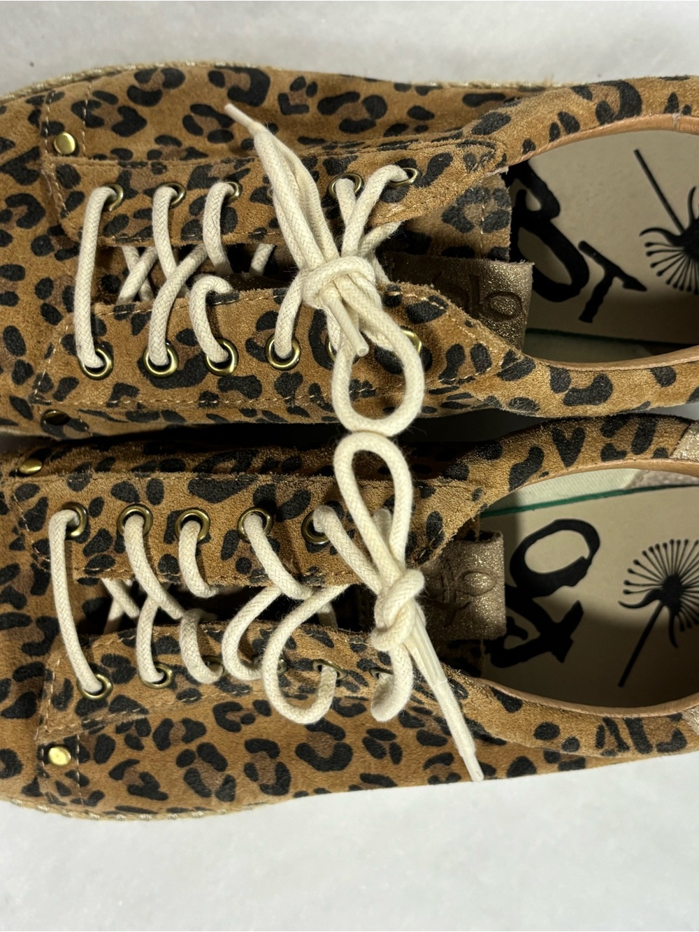 OTBT Leopard-Print Lace-Up Sneakers in Tan and Black